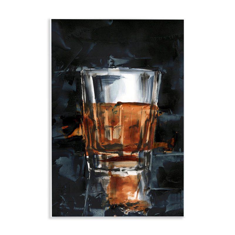 Art mural en verre droit Whiskey par Ethan Harper, H 15 po x l 10 po