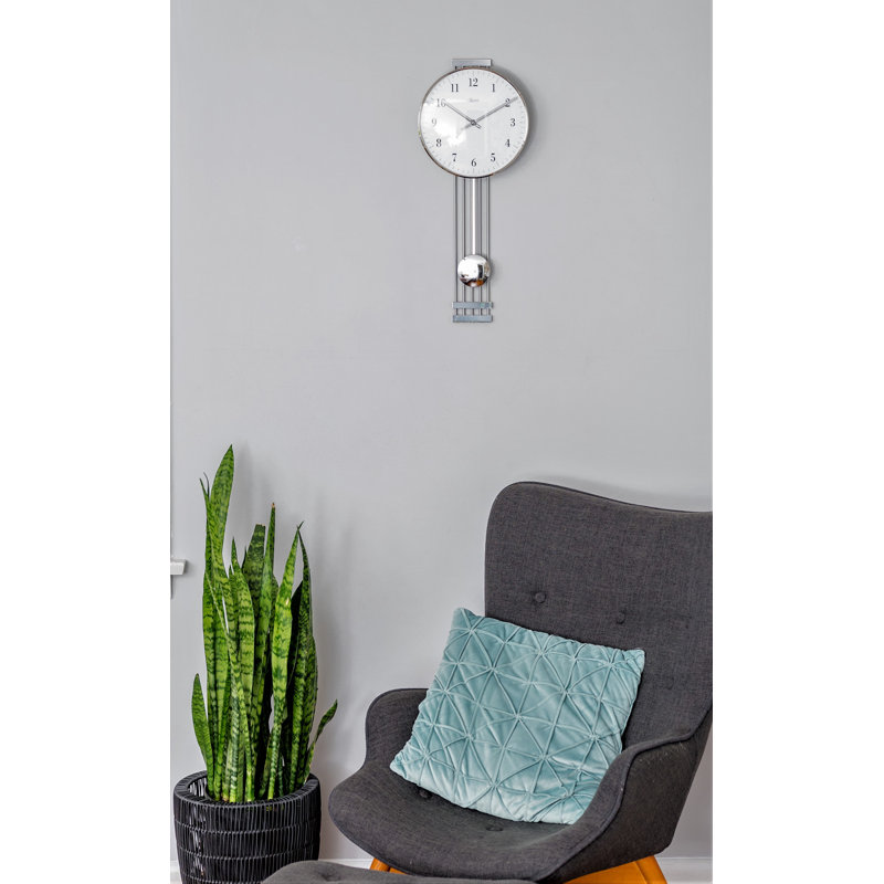 Highbury Metal Wall Clock, Silver