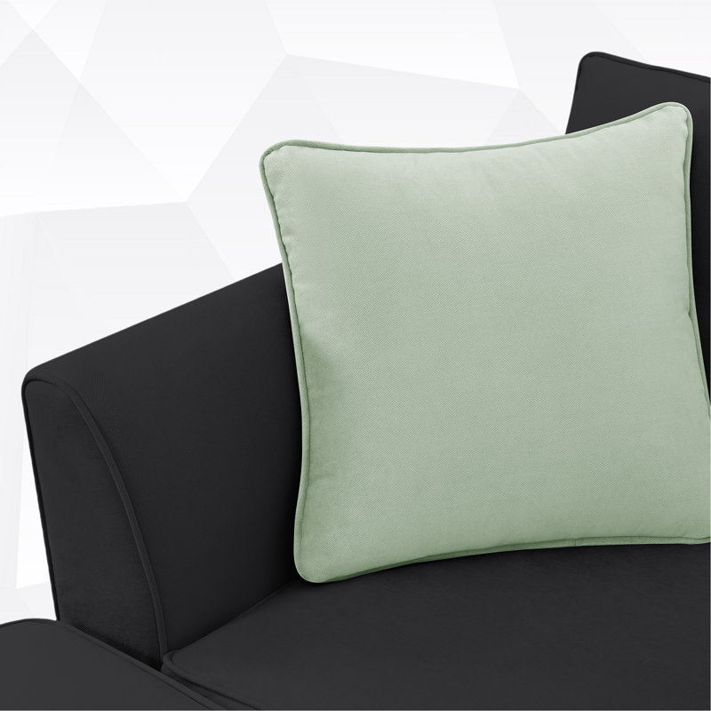 Ensemble de salon modulaire à canapé modulaire, Mélange de polyester noir
