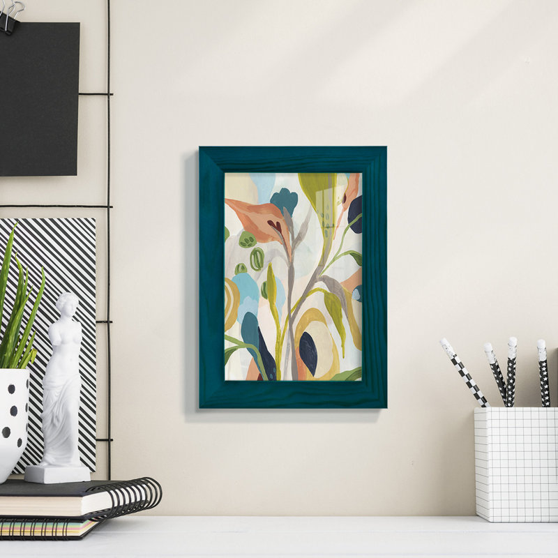 Jungle Jewels IV, reproduction encadrée sur papier, H 8 po x l 6 po x P 1 po, Bleu