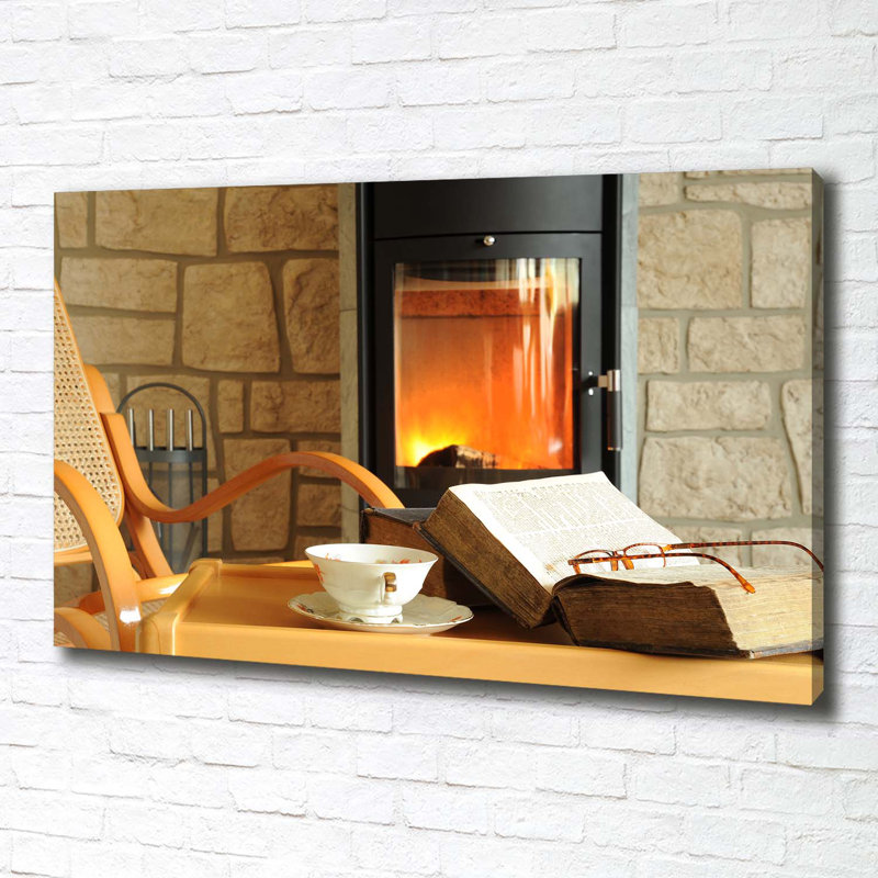 Fireplace - Wrapped Canvas Print