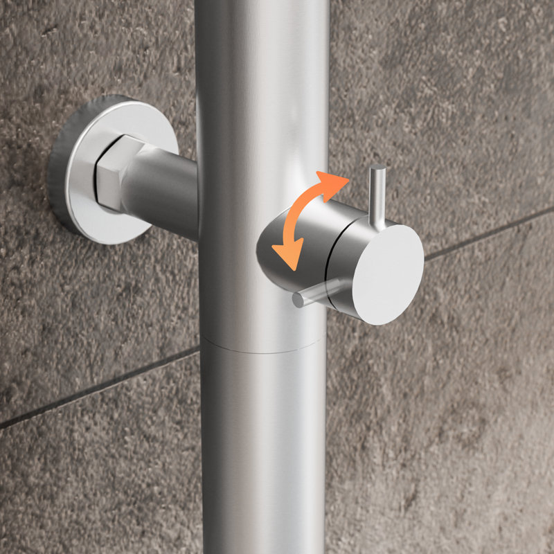 Douche d'extérieur murale 63 po. H 63 po. Douche extérieure en acier inoxydable 316 à fonction unique, certifiée NSF et CUPC, nickel brossé