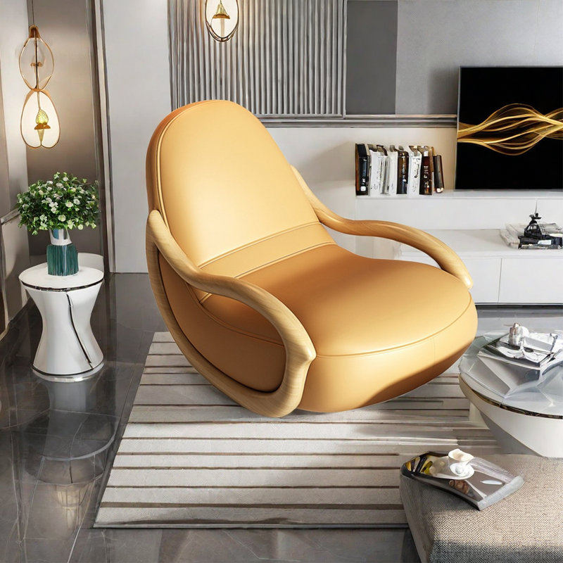 Chaise berçante en éponge hautement élastique, Jaune