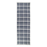 Tattersall Navy Handwoven Indoor/Outdoor Rug
