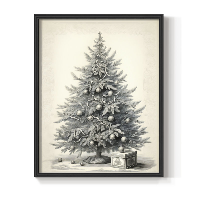 «Christmas Holiday Art CDLxxxix», reproduction d'art encadrée - bois massif