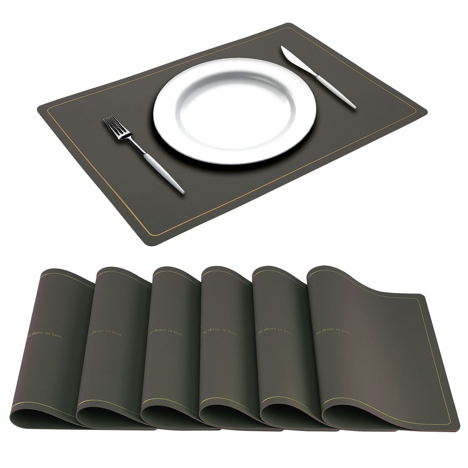 Anzalone Leather/Faux Leather Round Placemat