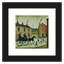 Lowry Style - Framed Print of Horsedrawn Carriage- 12" Square Black Ash Frame
