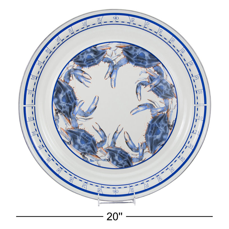 Blue Crab Enamelware Platter