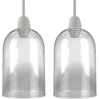 23 cm H Drum Glass Lamp Shade