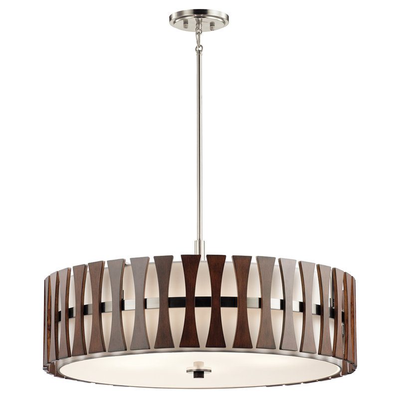 Luminaire suspendu tambour unique et remarquable à 5 lumières Fairlop