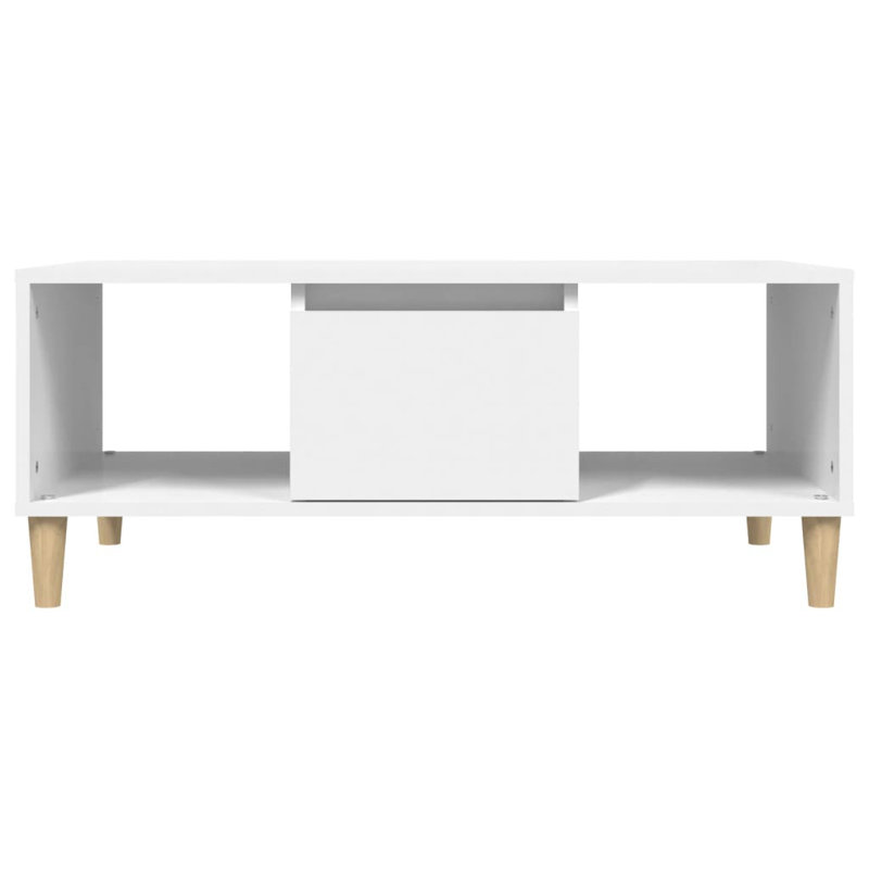Huntoon Four Leg Coffee Table with Storage, White
