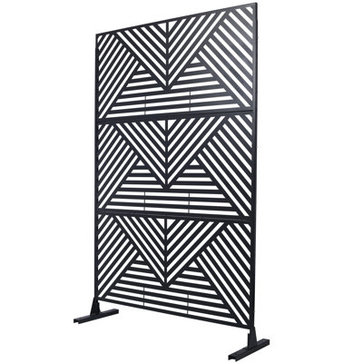 Outdoor & Indoor Privacy Screen Metal Privacy Screen 76" H×48" W, Freestanding Decorative Privacy Screen for Deck Balcony Patio, Privacy Fence Panels for Outside Lawn Garden PS101