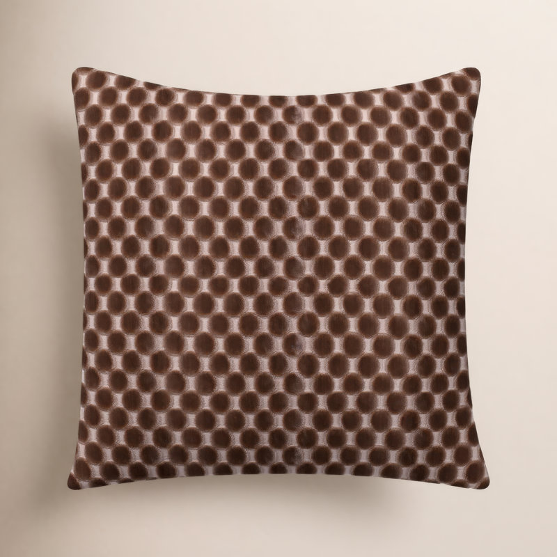 Oreiller en velours Nirvan, Champignon, Carré 20 po, Polyester