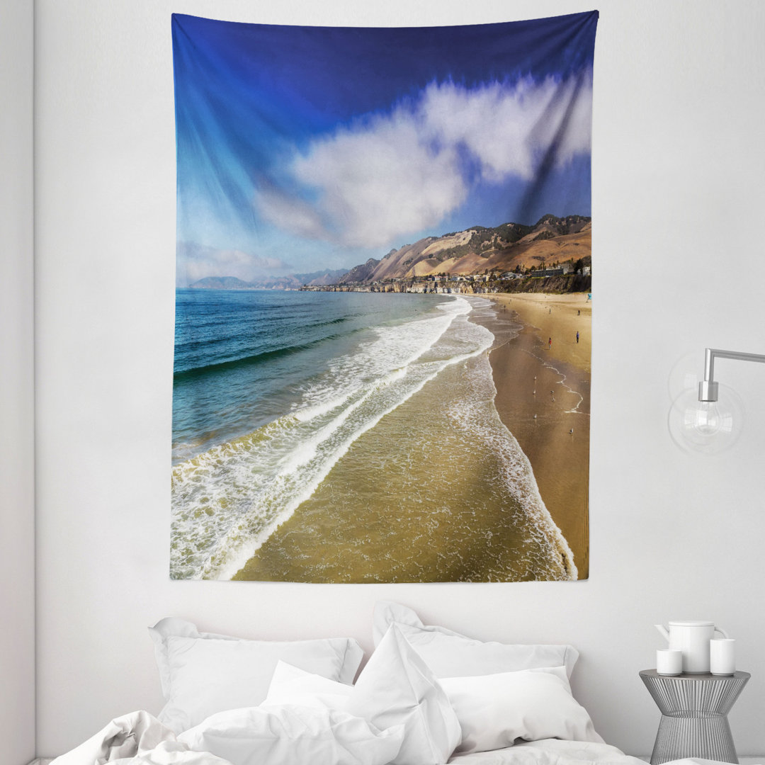 Wandbehang Pazifikküste Strand Panoramafoto mit Himmel und Meer Kalifornien