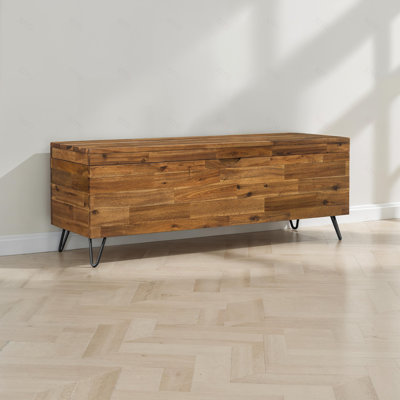 Solid Acacia Wood 46-inch Storage Bench
