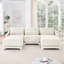 Élégant canapé rembourré en chenille avec conception ergonomique et configuration modulaire-667285410-667285408