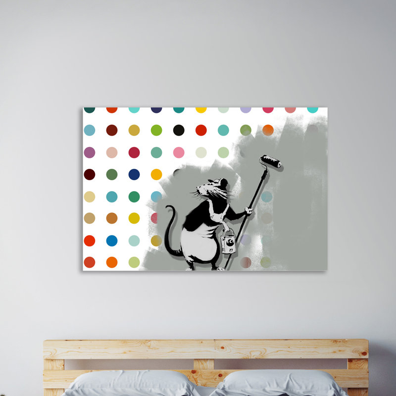 Rat Vs. Hirst by Banksy - Wrapped Canvas Print, 30 cm H x 46 cm W x 4 cm D