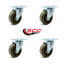 SCC 4” x 1.5" Brown High Temp Phenolic Wheel Swivel Casters - Set of 4