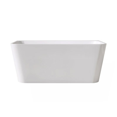 55" Free Standing Tubs Acrylic Rectangular White Soaker Bath Tubs