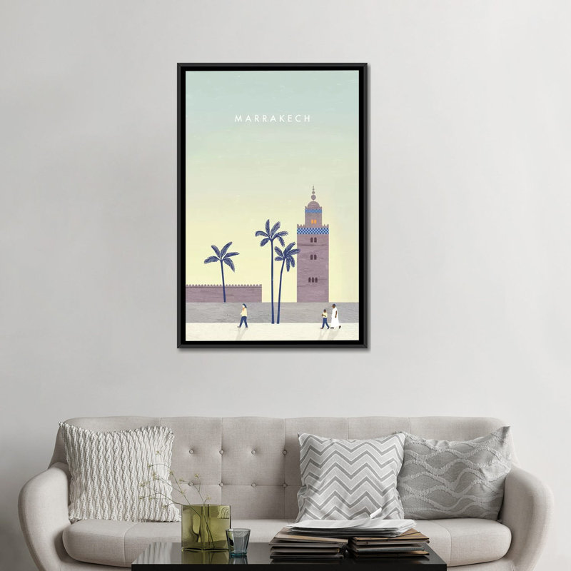 « marrakech », impression sur toile, H 48 po x l 32 po x P 1,5 po, Toile avec cadre noir, Pas de tapis