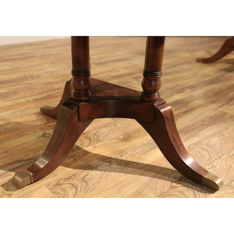Round Mahogany Dining Table Opens To 10 Feet  Seats 12