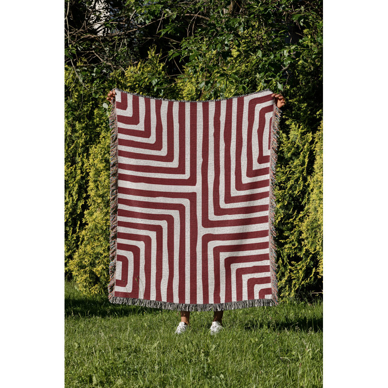 Jeté en coton Waren, 50 x 70, Rouge