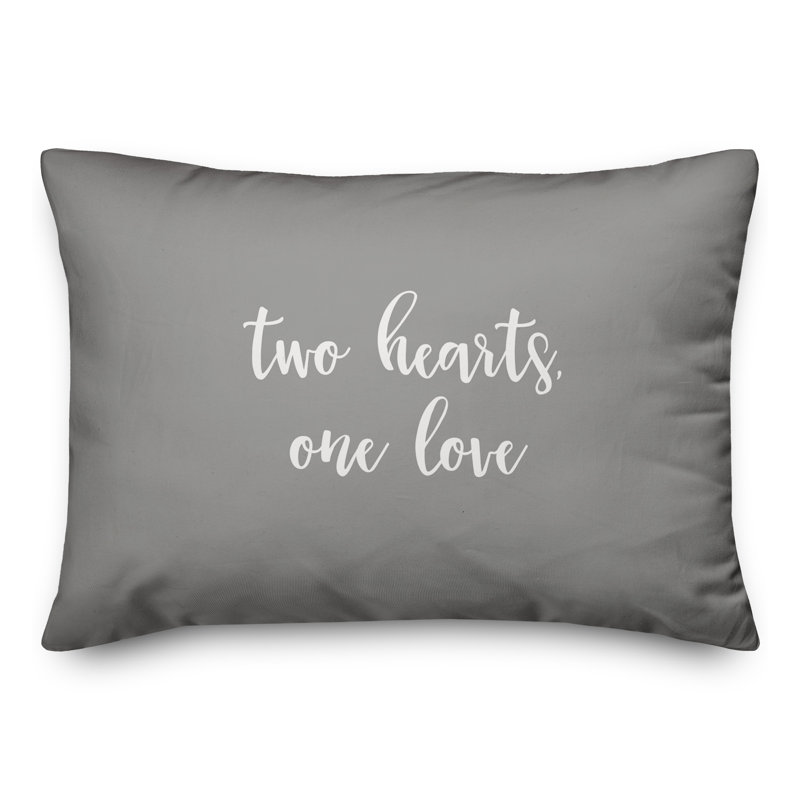  Coussin Two Hearts One Love, Gris