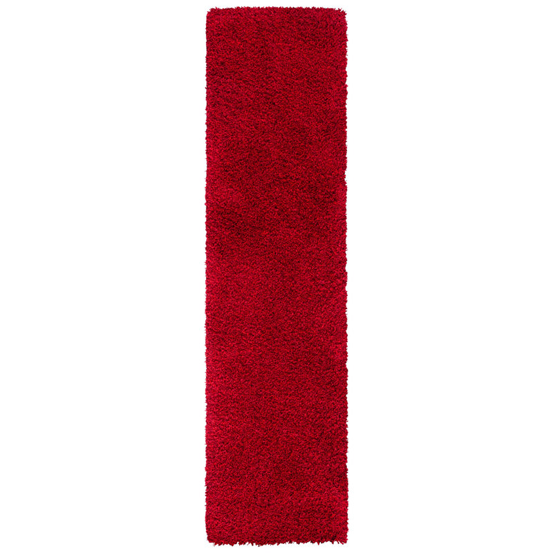 Angeliya Shag Performance Solid Color Rug, Runner 2'3" x 13', Red