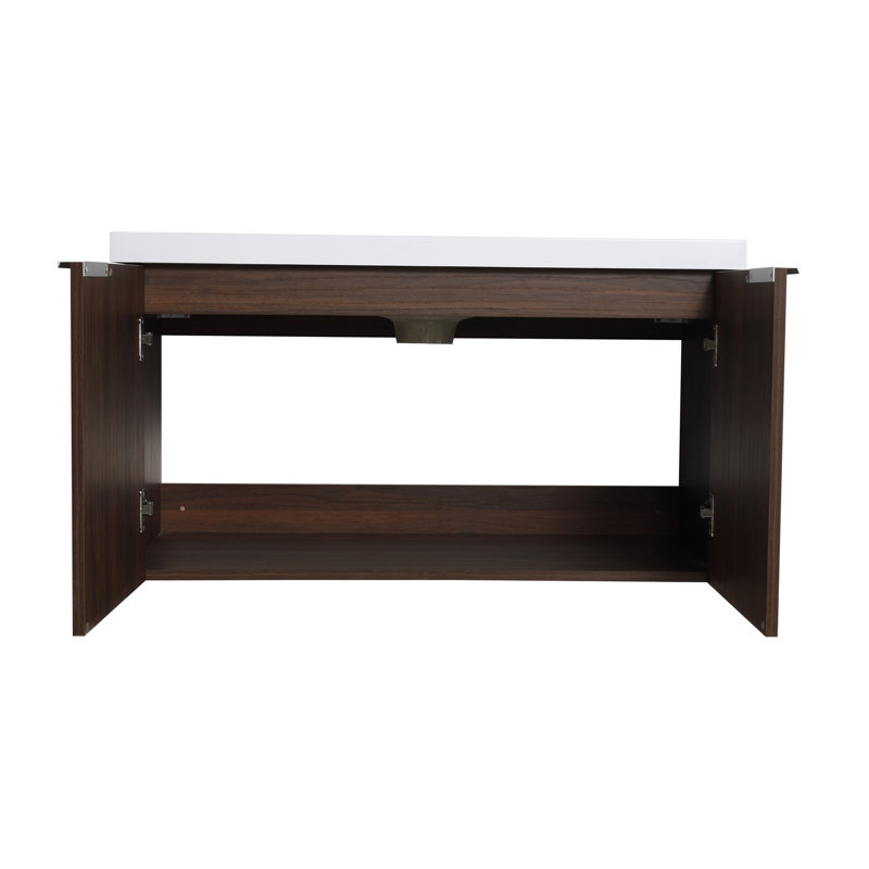 Modern Bathroom Vanity With Sink And Soft Close Door, Ergonomic Design For A Pleasant Morning, California Walnut
