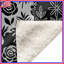Couvertures à motif floral noir et blanc-127457545