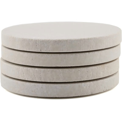 Natural Sandstone Coaster With Protective Cork Backing 4 Pack Eco-Friendly, Absorbent, Easily Wipes Clean