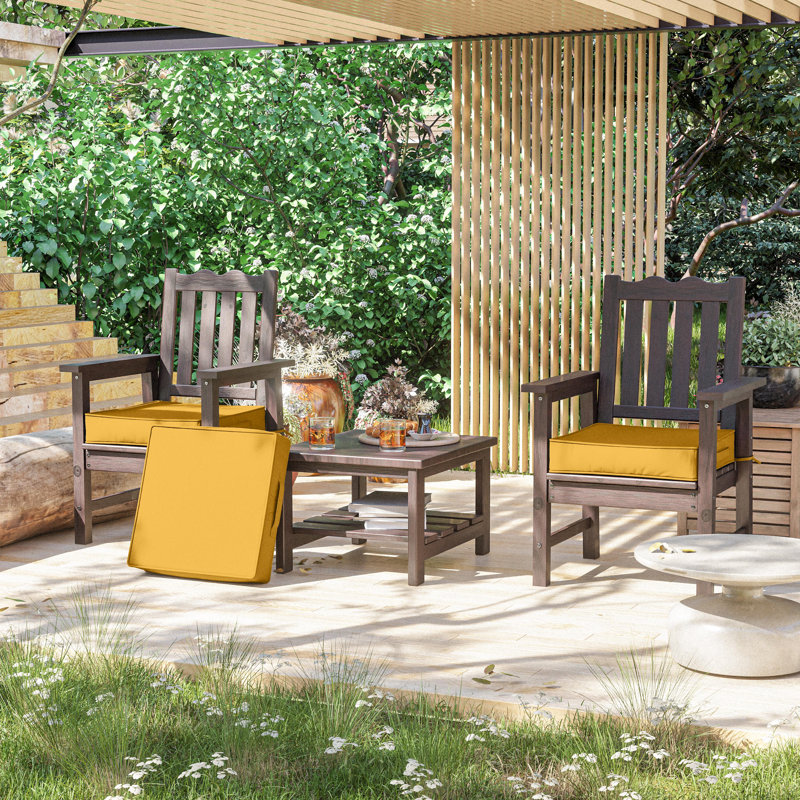 Outdoor 4” Seat Cushions And 19”X19” Outdoor Cushions Dining Seat Cushions , Yellow