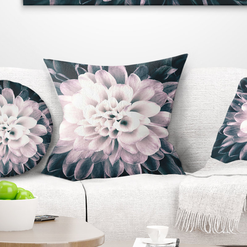 Coussin imprimé floral Macro Chrysanthemum, 16 po x 1 po, Coussin décoratif