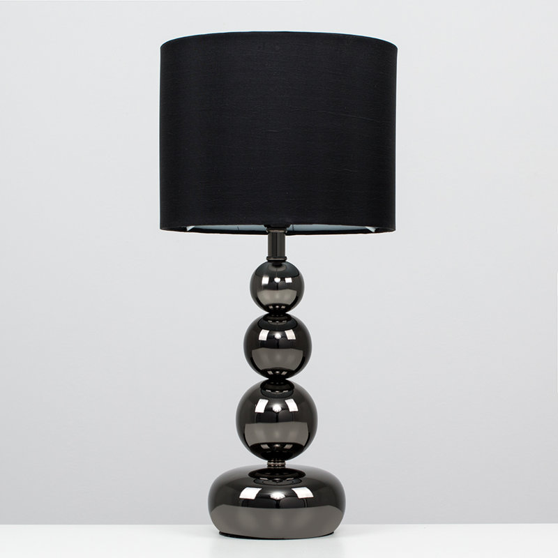 Ettinger Metal Table Lamp, Black Chrome, Black