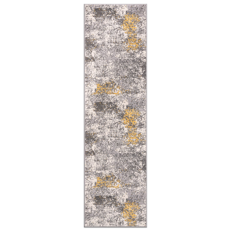 Rainiero Abstract Performance Gray/Yellow/Ivory Rug