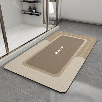 Tapis de bain-Tapis de bain Tapis antidérapant ultra-absorbant antitaches à séchage rapide Tapis de salle de bain-Tapis de bain pour salle de bain Plancher de salle de bain-Tapis de bain Easy Care-17 po x 27 po, beige