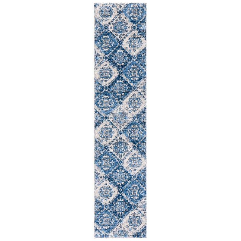 Tapis à motif géométrique Danni-Marie, Tapis de couloir 2 pi x 9 pi