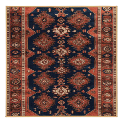Machine Washable Persian Brown Area Rug