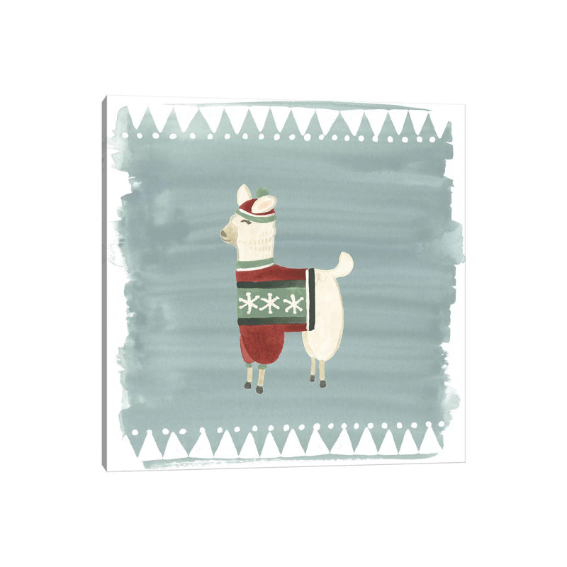 Winter Wonder Llama IV 1 Piece Wrapped Canvas Painting, 93.98 cm H x 93.98 cm W x 3.175 cm D