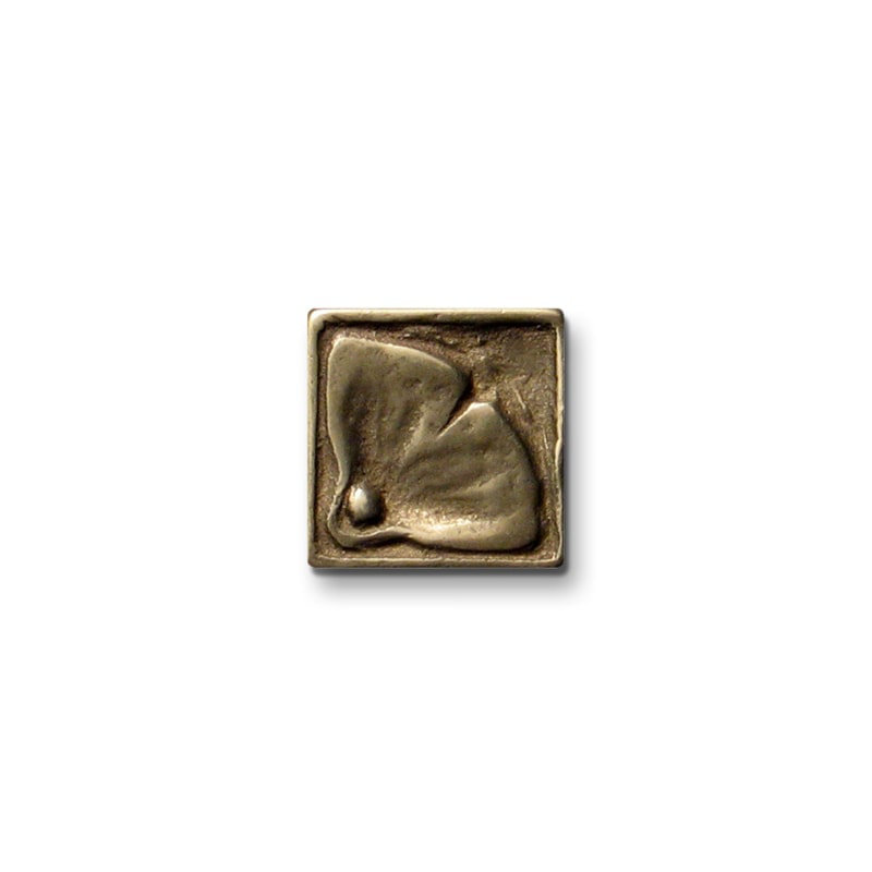 Moon Blossom 1" x 1" Metal Decorative Tile Insert, Traditional Bronze