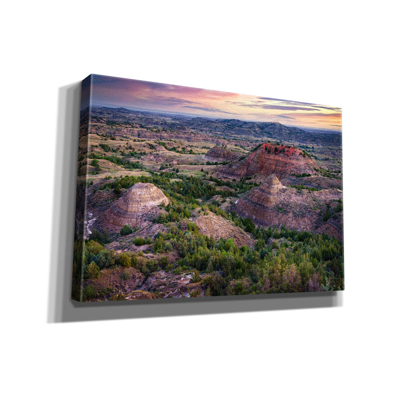 «Painted Canyon At Dawn» par Rick Berk, art mural sur toile, H 18 po x l 26 po x P 0,75 po