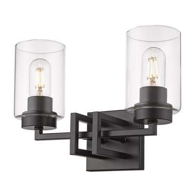 Éclairage pour meuble-lavabo noir mat à 2 lumières Isiah