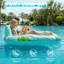 2-Person Inflatable Pool Float With Built-In Cooler & Cup Holders, Heavy-Duty Water Lounge With Headrest, Mesh Seats & Footrest For Lake, River, Beach, Summer Pool Party