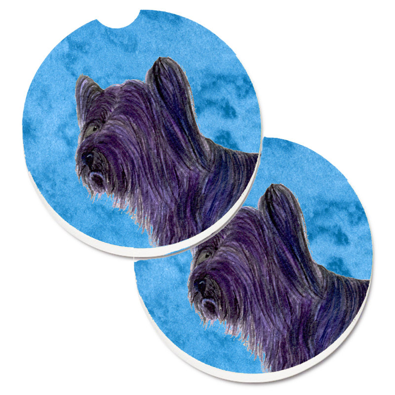 Sous-verre barbu collie voiture, Skye terrier