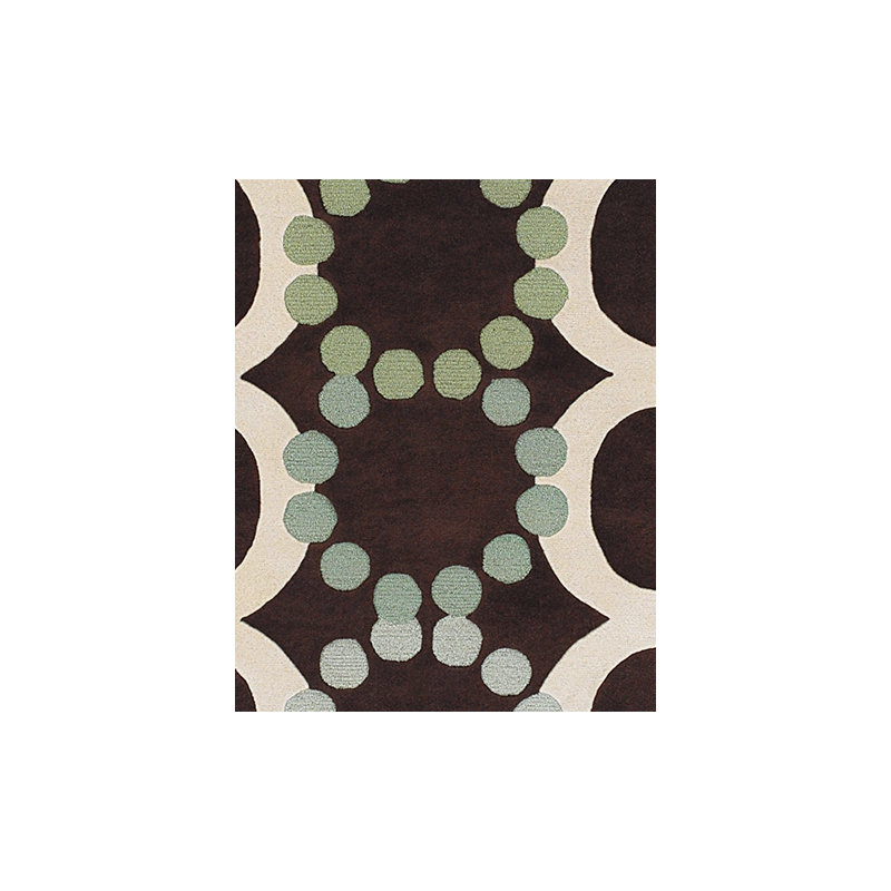 Avalisa Brown/White Area Rug, Round 7'9", Blue/Brown/Cream/Green