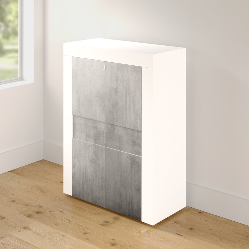 Emilee Display Cabinet, White/Cement