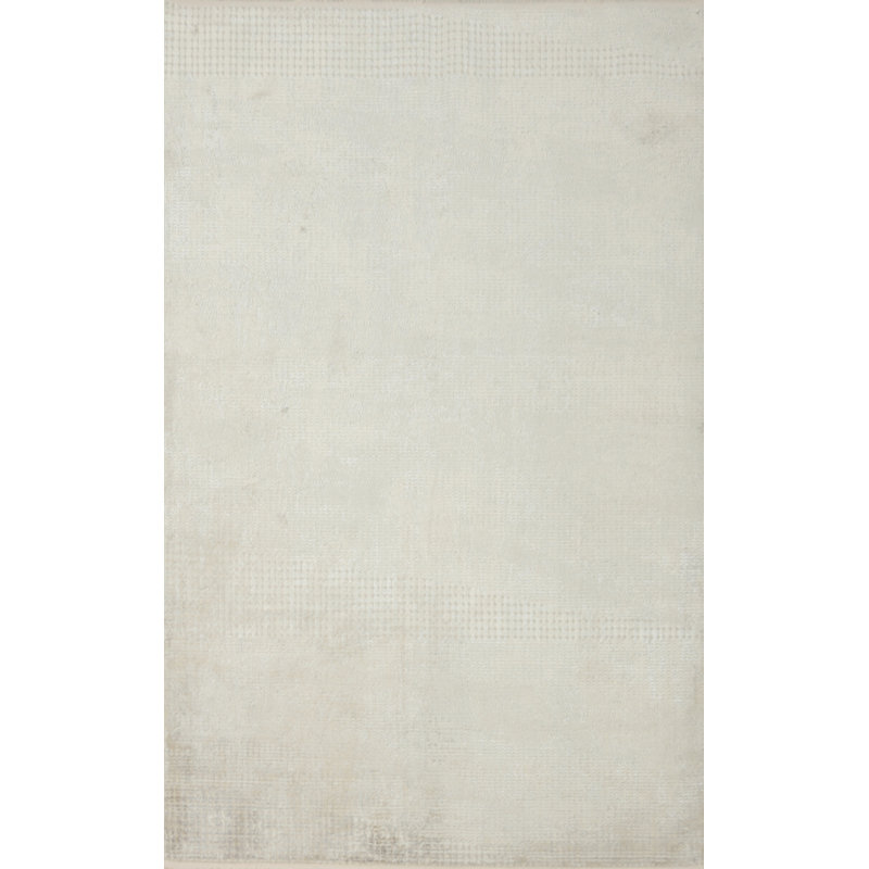 Tapis crème moderne Minimalist Grid 5 x 7