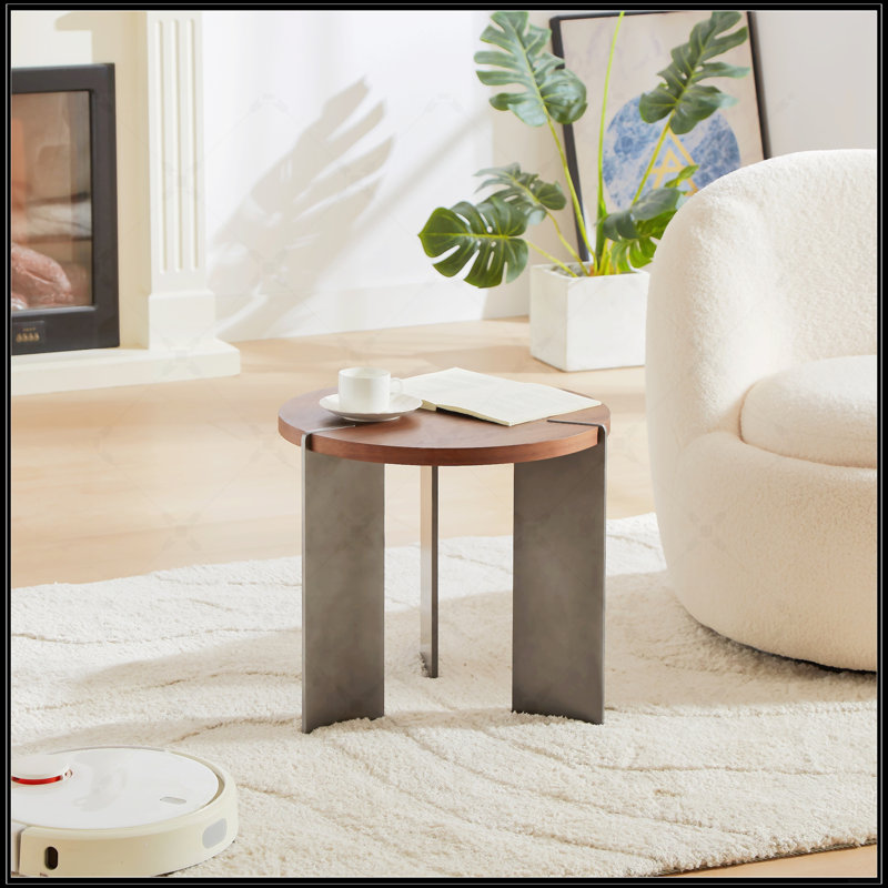 Table basse ronde, Brun