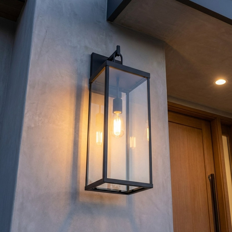 Lanterne Rox à une lumière, Non, Noir texturé, H 25 po x l 8 po x P 8,75 po