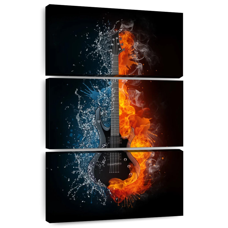 Abarca Flaming Guitar, 57" H x 36" W